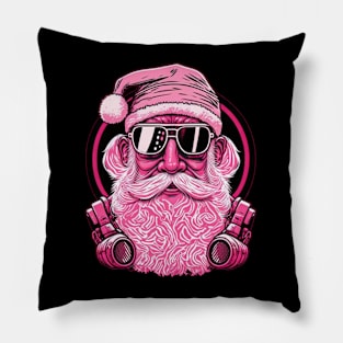 Retro Vintage Pink Santa Claus Pillow