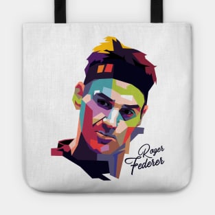 Roger Federer Pop Art Portrait Tote