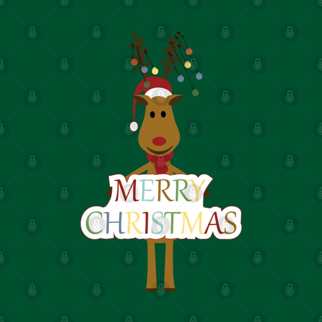 Merry Christmas reindeer by grafart