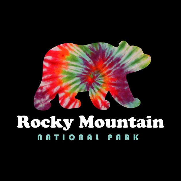 Rocky Mountain National Park Tie Dye Bear Rocky Mountains by PodDesignShop