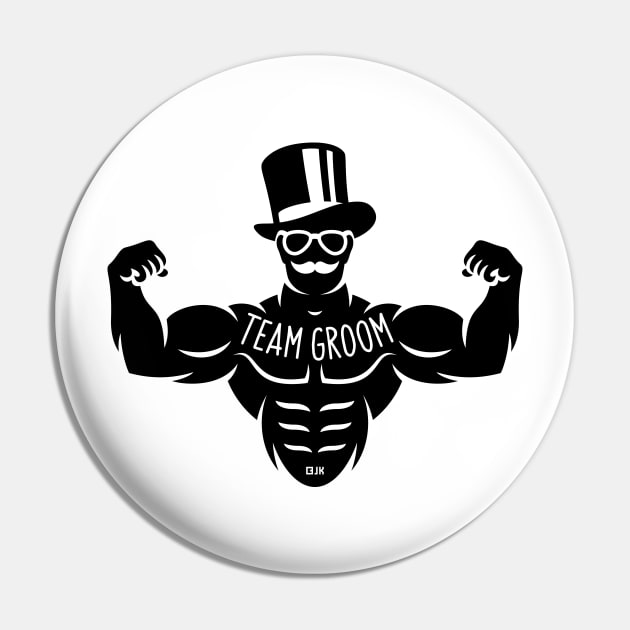 Team Groom (Stag Night / Bachelor Party / Tattoo / Black) Pin by MrFaulbaum