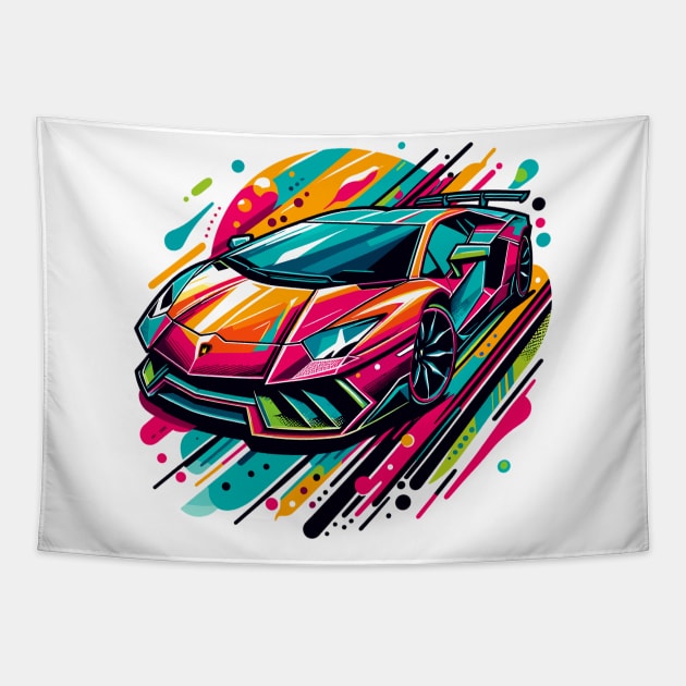 Lamborghini aventador Tapestry by Vehicles-Art