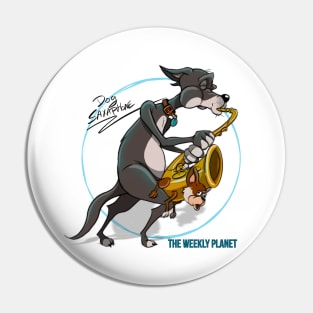 Dog saxophone Pin