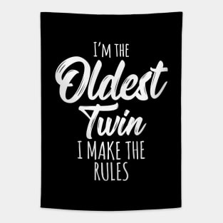 Twins Matching Birthday Sibling Oldest Twin Tapestry