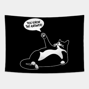 Lazy cat slogan Tapestry