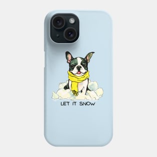 LET IT SNOW - Boston Terrier Phone Case