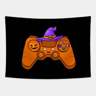 Pumpkin Game Controller Costume Funny Halloween Gamer Boys Tapestry