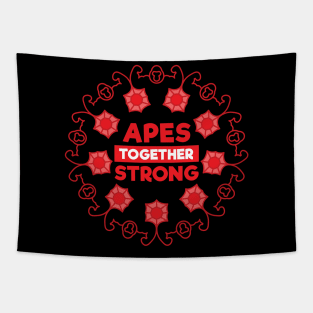 Apes Together Strong Ruby Tapestry