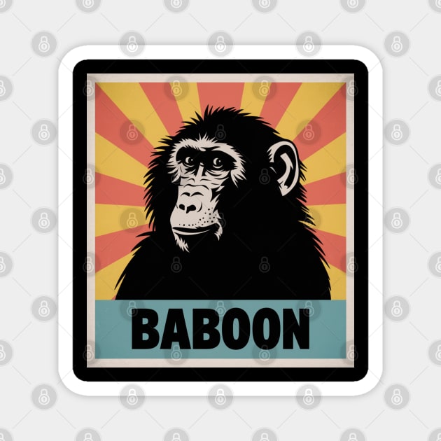 Baboon Illustration, Perfect for Animal Lovers Magnet by Pixel Threads 