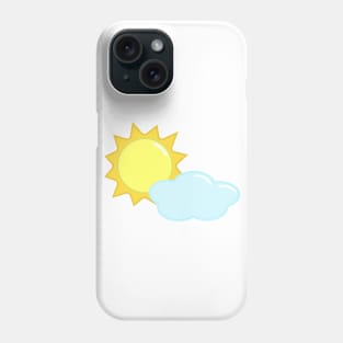 Cute Sun and Cloud Weather Icon Phone Case