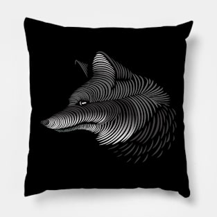 Wolf line lovely blend drawing cute cool colorful Pillow