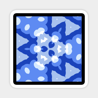 Kaleidoscope of Abstract Blue Triangle Magnet
