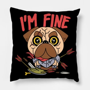 Warrior Pug Dog, Pug Wars Pillow