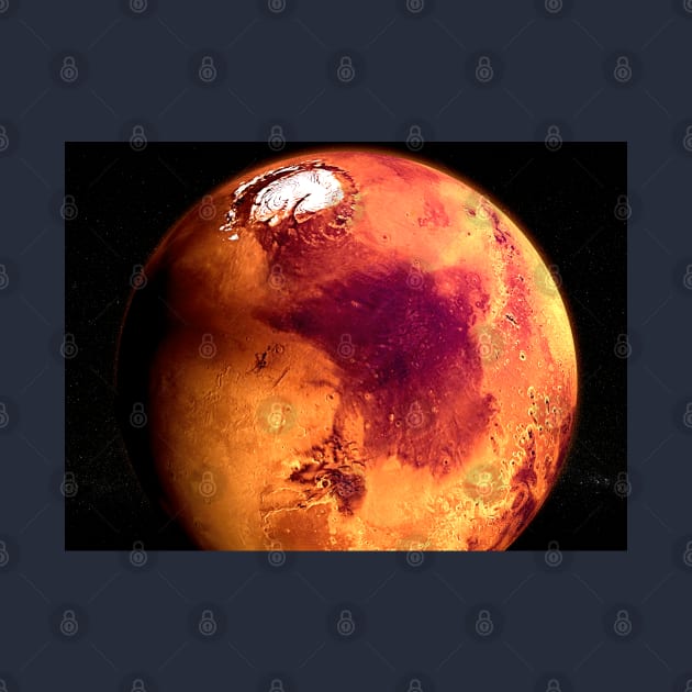 Planet Mars Globe rendering by SPACE ART & NATURE SHIRTS 