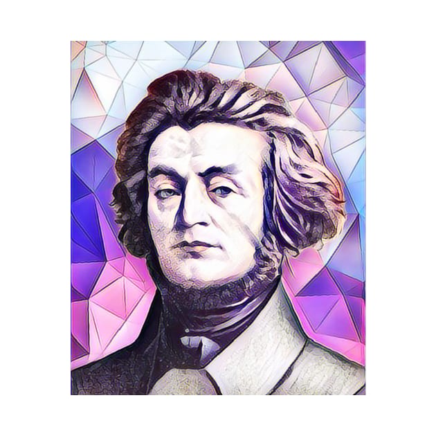 Adam Mickiewicz Pink Portrait | Adam Mickiewicz Artwork 8 by JustLit