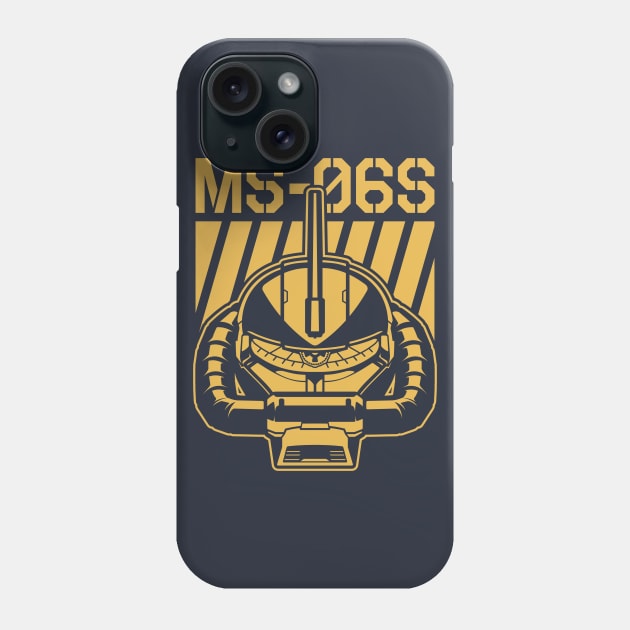 Zaku II MS 06S Gold Phone Case by don_kuma