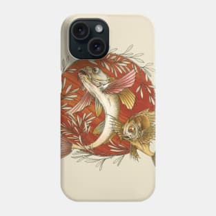 Vintage Japanese Flying Fish with Bamboo Leaves Phone Case