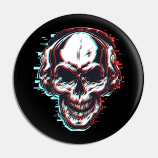Skull Giltch Design Clothing Pin