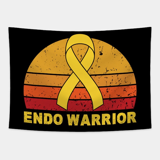 Endo Warrior Endometriosis Vintage Retro Sunset Tapestry by Shopinno Shirts