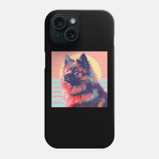 70s Keeshond Vibes: Pastel Pup Parade Phone Case