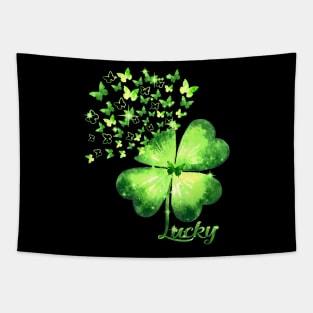 Butterfly Lucky Clover Shamrock St Patricks Day Tapestry