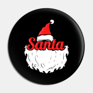Santas Hat and Santa Beard Costume For Christmas Pin