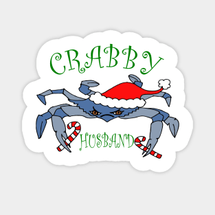 Funny Crabby Husband Christmas Crab Magnet