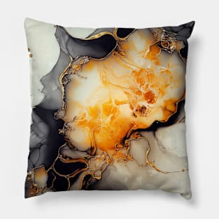 Orange Sprinkle - Abstract Alcohol Ink Resin Art Pillow