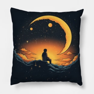 Man Mountain and Moon Pillow