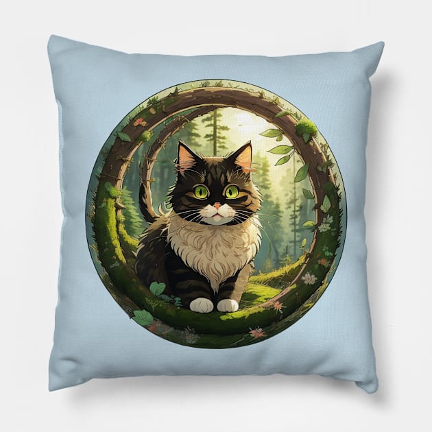 Norwegian Forest Kitten Pillow by Pet And Petal