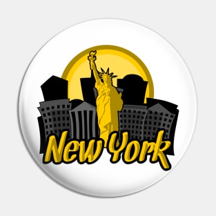 New York Skyline Sunrise Pin