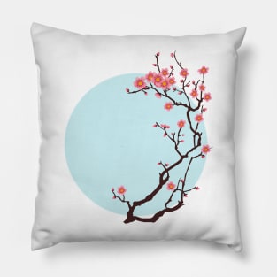 Cherry Blossom Branch against blue sky design Pillow