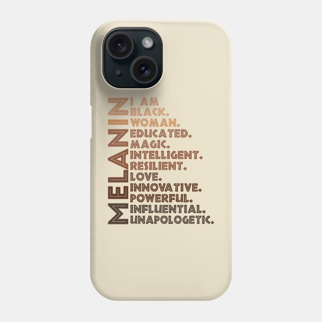 I Am Black Woman Educated Melanin Black History Month women history Phone Case by Gaming champion