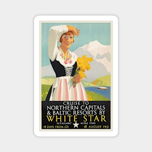 White Star Vintage Poster 1931 Magnet