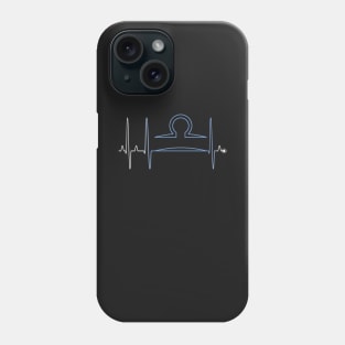 Libra Zodiac Sign Astrology Heartbeat September October Birthday ECG EKG Heart Monitor Phone Case