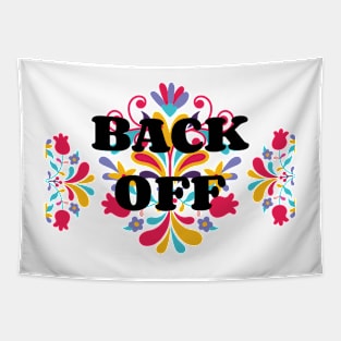 Back Off Social Distancing Retro Vintage Floral Flower Pattern Tapestry