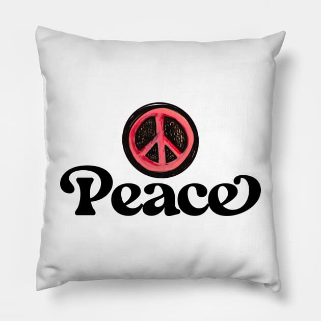 Peace Sign Symbol Pillow by bubbsnugg