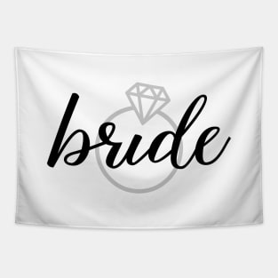 Bride with Diamond Engagement Ring Tapestry