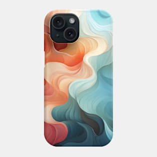 Cute Art Wavy Painted for Women Girls - Blue Phone Case