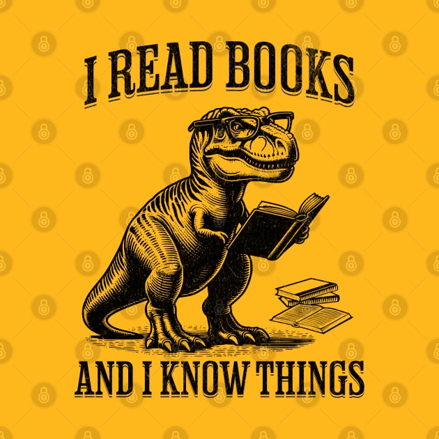 Bookish T-Rex by Cosmic Dust Art