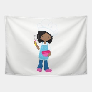 African American Girl, Baking, Baker, Pastry Chef Tapestry