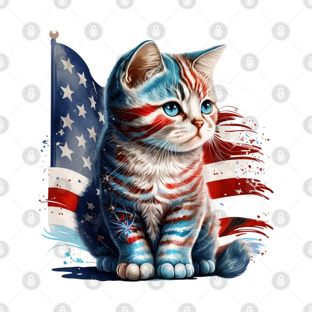 4th of July kitten by Chromatic Fusion Studio