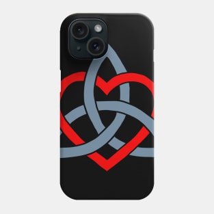 Celtic Heart Knot (red and grey) Phone Case