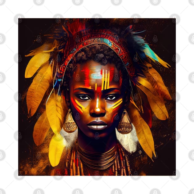 Powerful African Warrior Woman #2 by Chromatic Fusion Studio