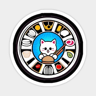 Cute Japanese Cat ramen Magnet