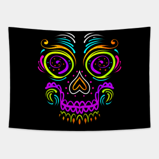 Big Calaveras Makeup Sugar Skull Day Of The Dead Tapestry