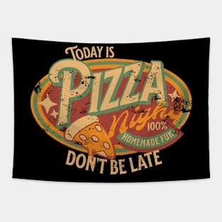 Pizza Night fun logo distressed Tapestry