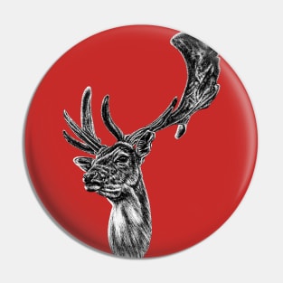 Fallow deer stag Pin