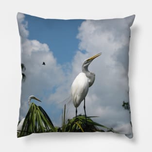 The Great Egret Pillow