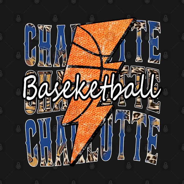 Graphic Basketball Charlotte Proud Name Vintage by Irwin Bradtke